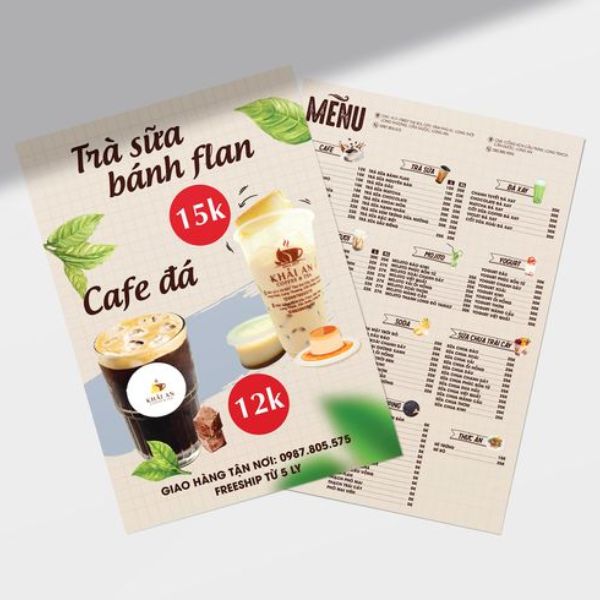 In tờ rơi menu giá rẻ, chất lượng cao tại In Hoa Long
