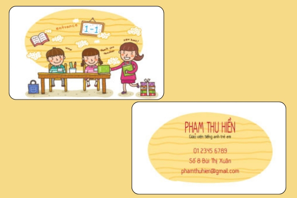 Mẫu card visit dành cho gia sư