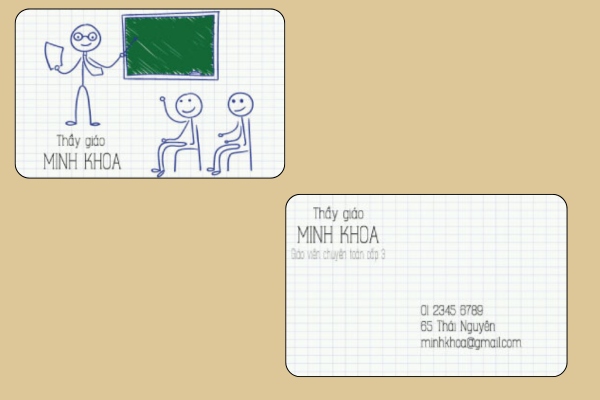 Mẫu card visit dành cho giáo viên