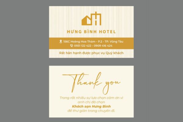 Mẫu card visit khách sạn đẹp, chuyên nghiệp tại In Hoa Long