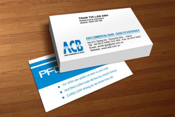 Mẫu card visit ngân hàng đẹp, chất lượng tại In Hoa Long