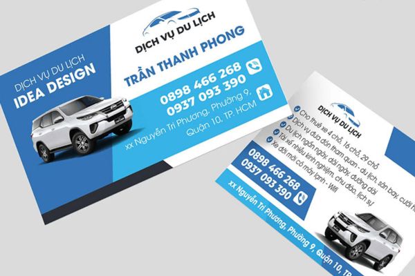 Mẫu card visit xe du lịch đẹp, thiết kế chuyên nghiệp tại In Hoa Long