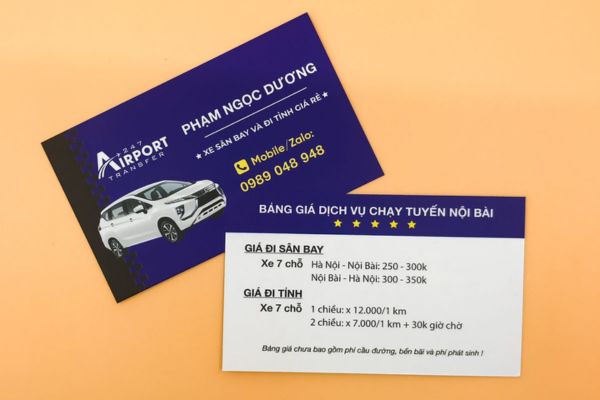 Mẫu card visit xe du lịch đẹp, thiết kế chuyên nghiệp tại In Hoa Long