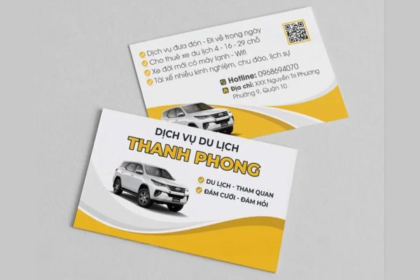 Mẫu card visit xe du lịch đẹp, thiết kế chuyên nghiệp tại In Hoa Long