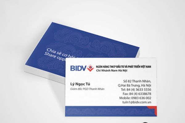 Mẫu card visit ngân hàng đẹp, chất lượng tại In Hoa Long