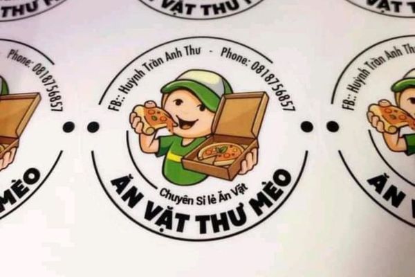 Mẫu tem ăn vặt đẹp, chất lượng cao tại Hoa Long