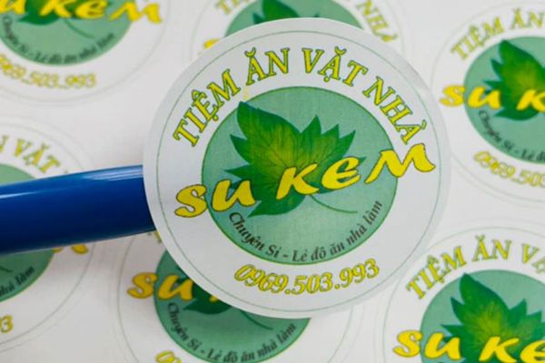 Mẫu tem ăn vặt đẹp, chất lượng cao tại Hoa Long