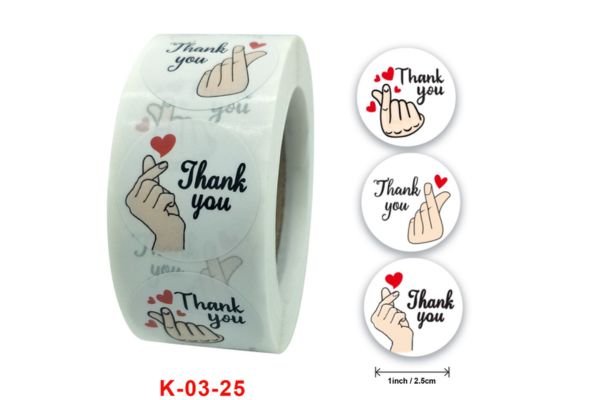 Mẫu thank you sticker đẹp, giá rẻ, lấy nhanh tại Hoa Long