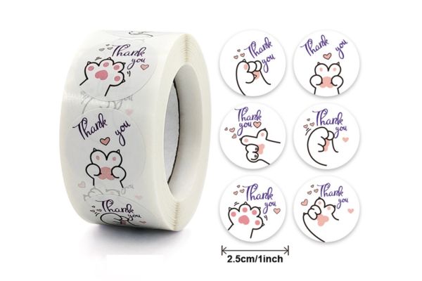 Mẫu thank you sticker đẹp, giá rẻ, lấy nhanh tại Hoa Long