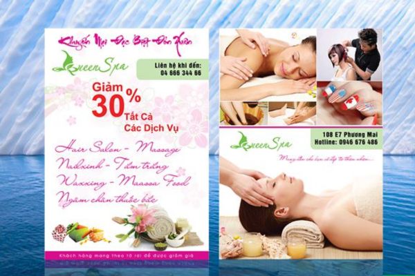 Mẫu tờ rơi spa đẹp, thiết kế theo yêu cầu tại In Hoa Long