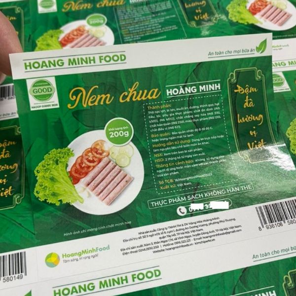 In tem nhãn nem chua giá rẻ, lấy nhanh theo yêu cầu tại Hà Nội