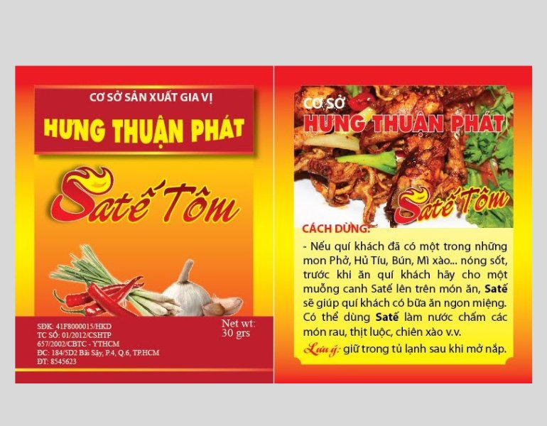 Mẫu tem nhãn sa tế đẹp mắt