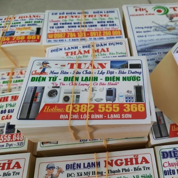 In tem sửa chữa điện lạnh giá rẻ, lấy nhanh tại In Hoa Long