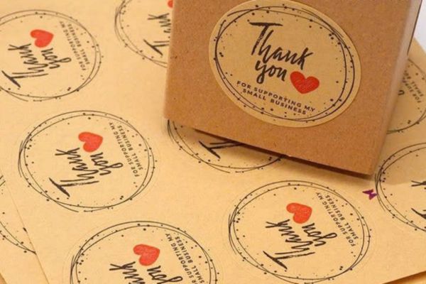 Mẫu thank you sticker đẹp, giá rẻ, lấy nhanh tại Hoa Long