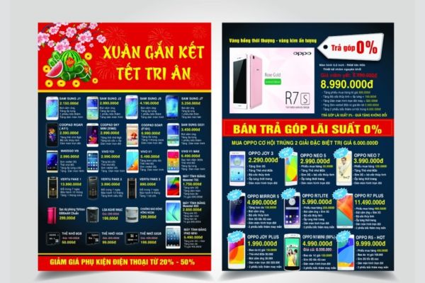 Mẫu tờ rơi điện thoại đẹp, thiết kế chuyên nghiệp tại Hà Nội