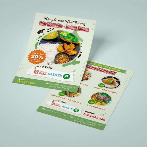In tờ rơi cơm văn phòng giá rẻ, chuyên nghiệp tại In Hoa Long