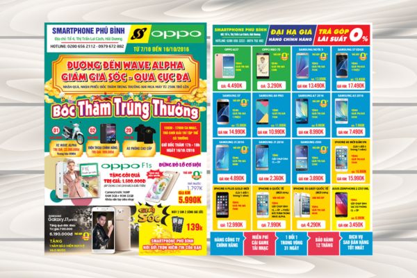 Mẫu tờ rơi điện thoại đẹp, thiết kế chuyên nghiệp tại Hà Nội