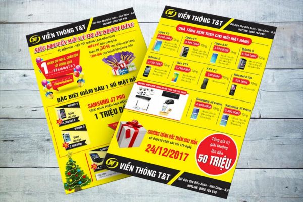 Mẫu tờ rơi điện thoại đẹp, thiết kế chuyên nghiệp tại Hà Nội