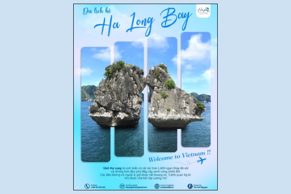 Mẫu tờ rơi du lịch Hạ Long đẹp mắt