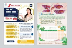 Top những mẫu tờ rơi gia sư, dạy kèm đẹp thu hút học viên