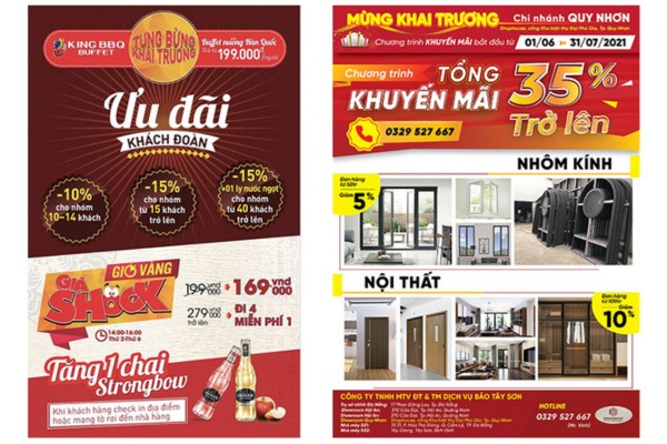 Mẫu tờ rơi giảm giá khai trương ấn tượng