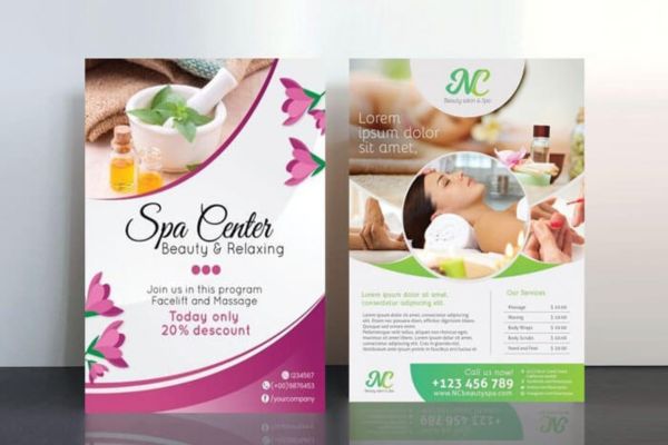 Mẫu tờ rơi spa đẹp, thiết kế theo yêu cầu tại In Hoa Long