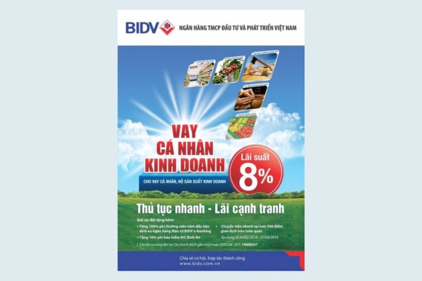 Mẫu tờ rơi ngân hàng giới thiệu dịch vụ vay cá nhân kinh doanh
