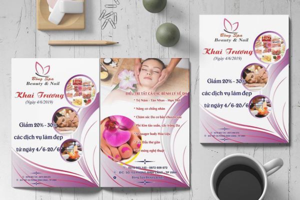 Mẫu tờ rơi spa đẹp, thiết kế theo yêu cầu tại In Hoa Long