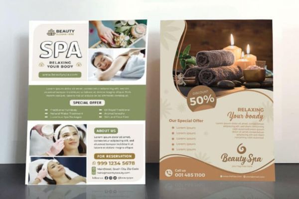 Mẫu tờ rơi spa đẹp, thiết kế theo yêu cầu tại In Hoa Long