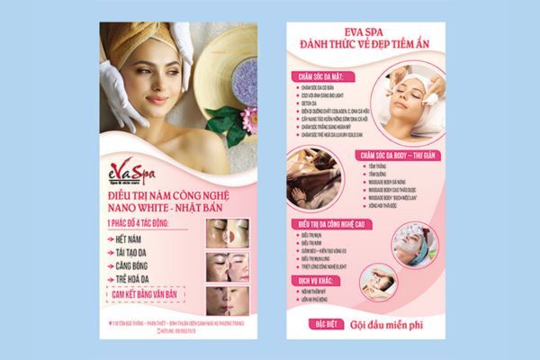 Mẫu tờ rơi spa đẹp, thiết kế theo yêu cầu tại In Hoa Long