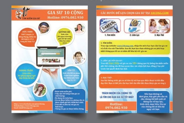 Mẫu tờ rơi tuyển gia sư