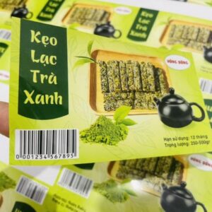In tem nhãn kẹo lạc giá rẻ, lấy nhanh tại Hoa Long