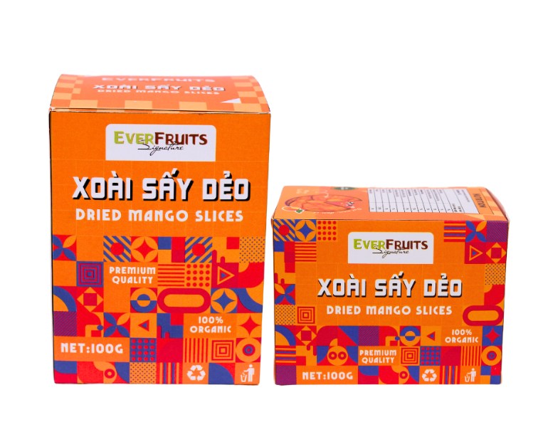 Thiết kế hộp đựng xoài sấy đẹp mắt