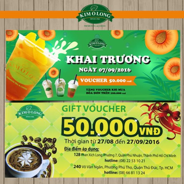 In voucher trà sữa giá rẻ, thiết kế theo yêu cầu