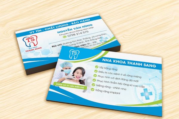 Mẫu card visit nha khoa đẹp, thiết kế theo yêu cầu