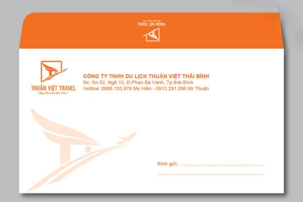 Mẫu phong bì công ty du lịch đẹp, thiết kế chuyên nghiệp