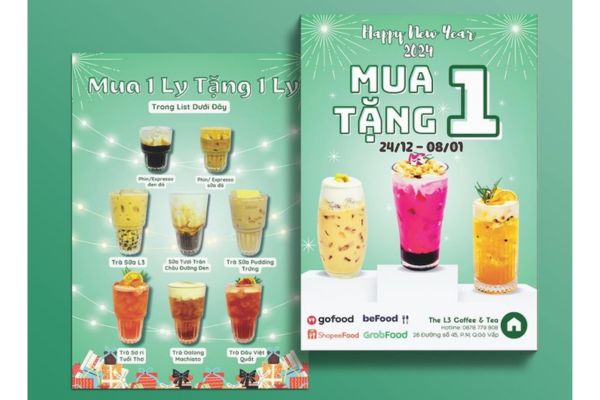 Mẫu tờ rơi trà sữa đẹp, thiết kế theo yêu cầu tại Hà Nội