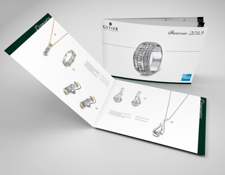 In brochure trang sức sử dụng hình ảnh chất lượng cao