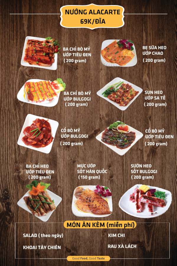 In Hoa Long nhận thiết kế và in ấn menu quán nướng đẹp