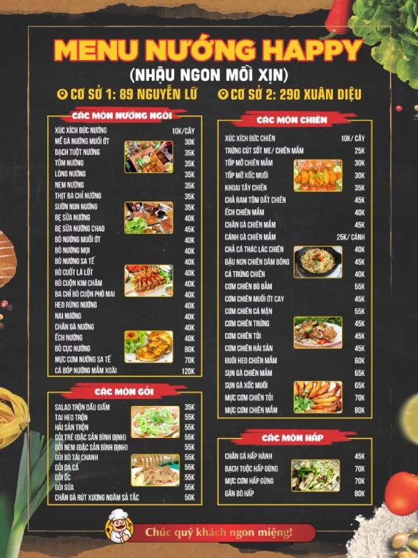 IN Hoa Long nhận thiết kế và in ấn menu quán nướng số lượng ít