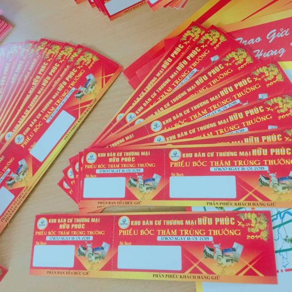 In phiếu bốc thăm trúng thưởng giá rẻ, mẫu đẹp