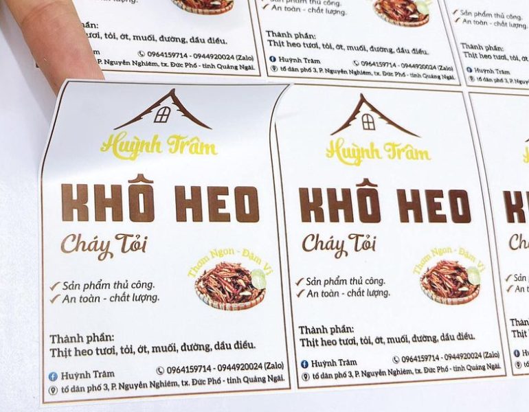 In tem nhãn khô heo nhanh chóng