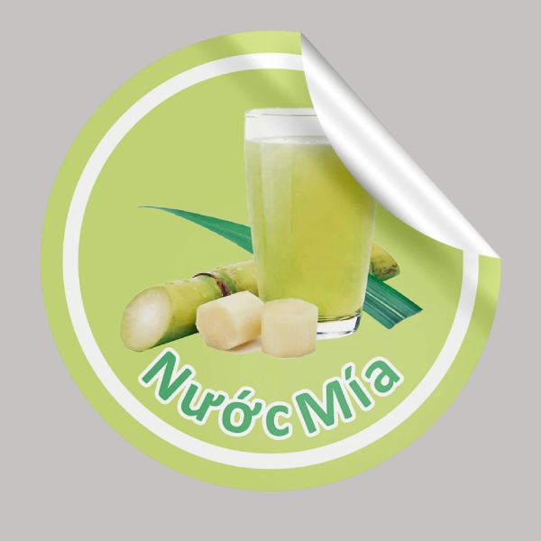 in Hoa Long nhận in tem nhãn nước mía giá rẻ