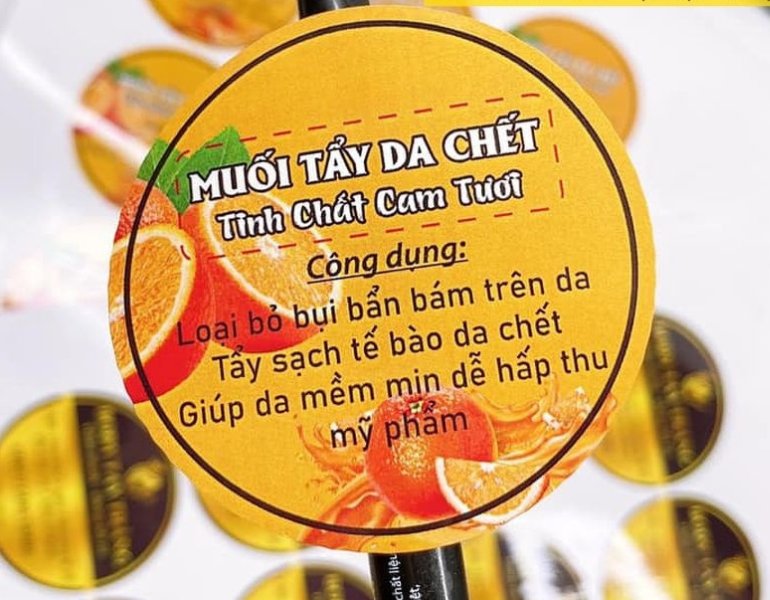 In tem nhãn tẩy tế bào chết tại xưởng chuyên nghiệp
