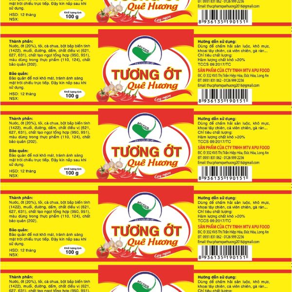 In tem nhãn dán tương ớt giá rẻ, lấy nhanh tại Hà Nội