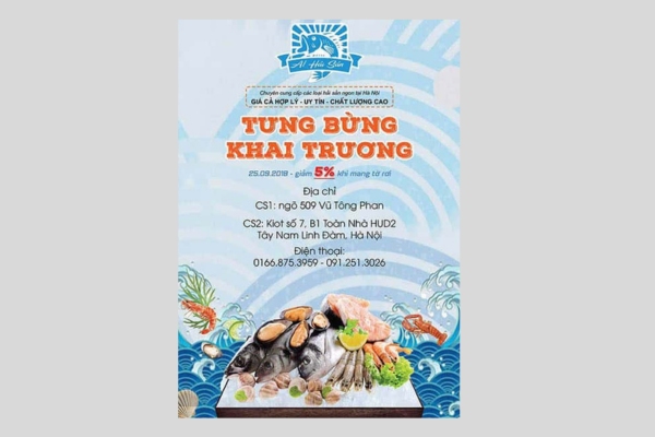 Kho mẫu tờ rơi hải sản đẹp mắt in ấn chuyên nghiệp
