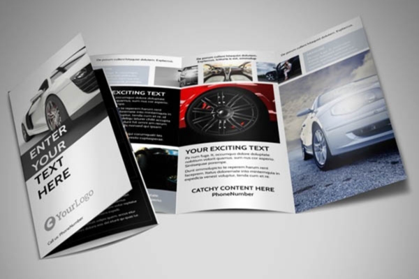 Mẫu brochure ô tô sử dụng chất liệu giấy cao cấp