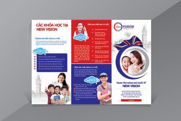 Mẫu brochure trung tâm tiếng anh đẹp, thiết kế theo yêu cầu