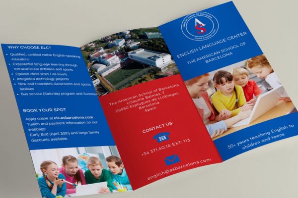 Mẫu brochure trung tâm tiếng anh đẹp, thiết kế theo yêu cầu