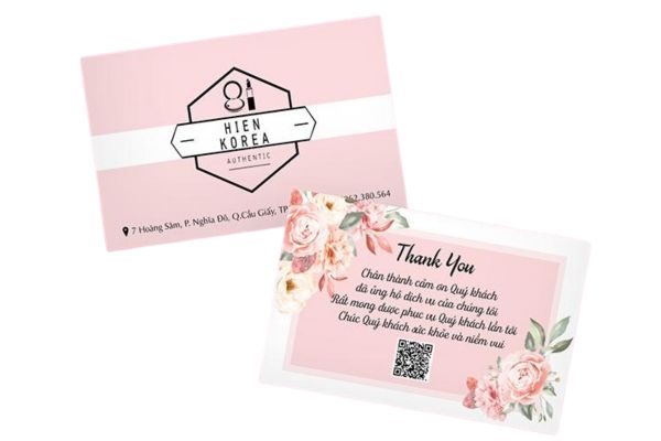 Mẫu card cảm ơn đẹp, chuyên nghiệp, chất lượng cao